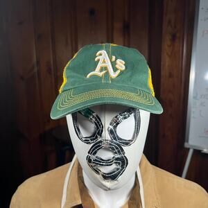 47 Brand OS Oakland A's Trucker Hat Green Gold Mesh Snapback MLB Baseball Cap